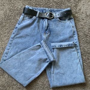 High Waisted Tapered Jeans | Blue | Size L